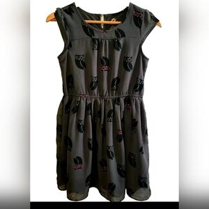 Total Girl Gray Owl Print Girl's Dress Pink Sunglasses Mystical Dance Size XL